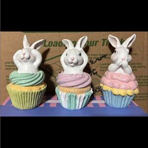 Easter Bunny Cupcake Figurines